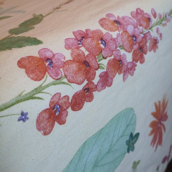 Waverly Second Spring Queen Duvet Cover Pale Yellow Floral Botanical Green Check - Picture 4 of 13